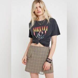Urban Outfitters Check Print Wrap Mini Skirt, XS